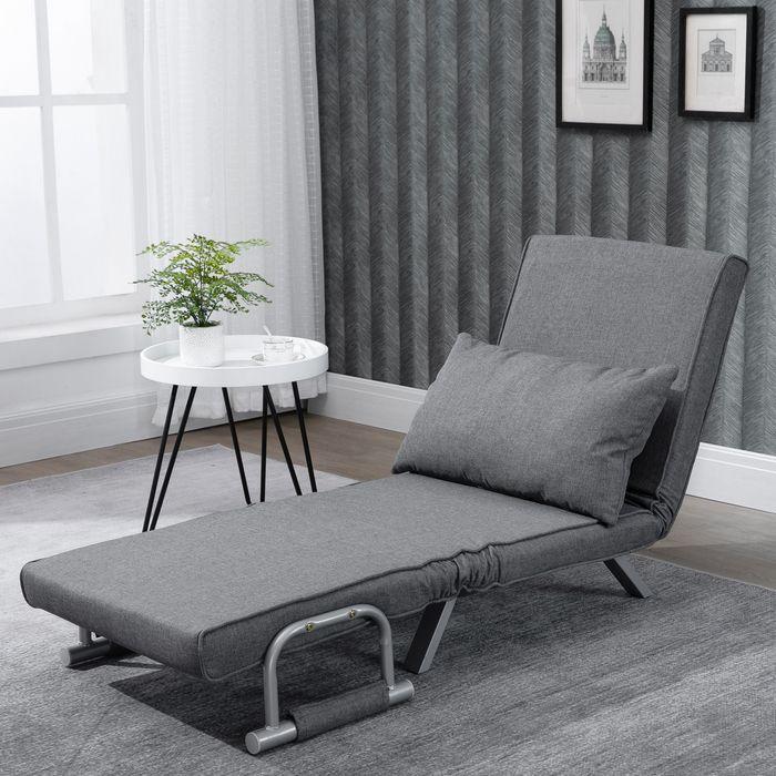 Produktbild Swisshandel24 Schlafsofa mit Armlehne 3-in-1 Schlafsessel Gästebett Chaiselongue Multifunktion leinenartiges Polye