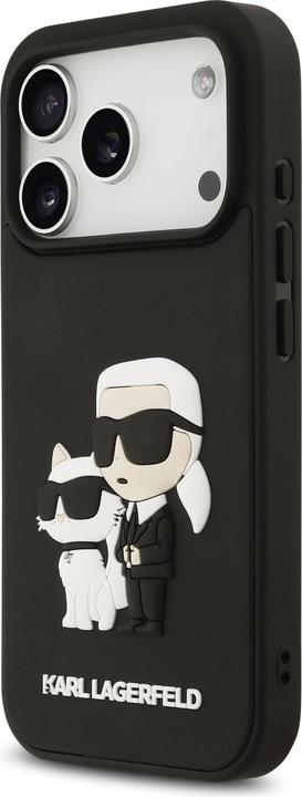 Produktbild Karl Lagerfeld Back panel cover Apple iPhone 17 Pro Silicone 3D Rubber Karl and Choupette Case Black (Apple iPhone 17 Pro)