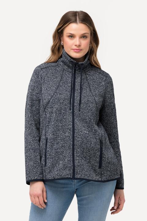 Produktbild Ulla Popken Strickfleece-Jacke, Rauten, Stehkragen, Zipptaschen (46, 48)