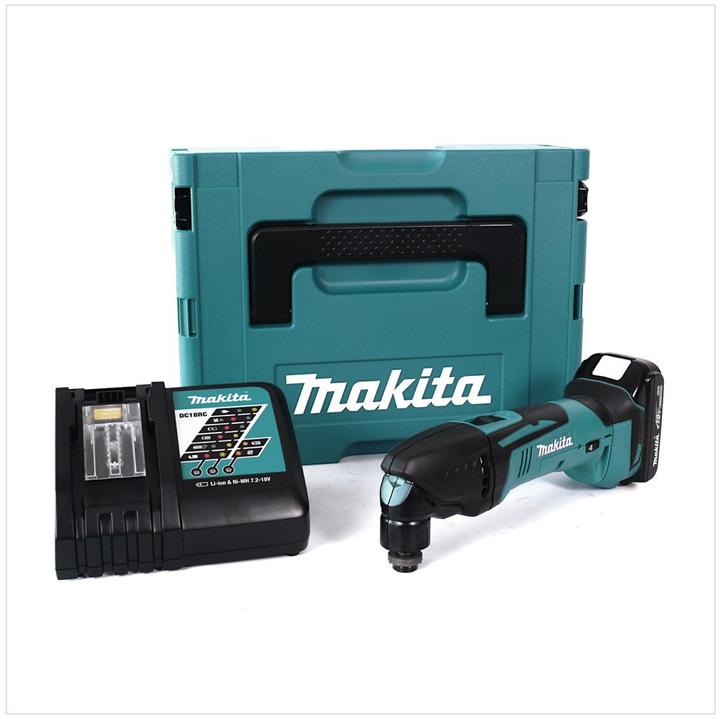 Productafbeelding Makita DTM 50 RA1J Accu Multitool Oscillator 18 V + 1x Batterij 2.0 Ah + Lader + Makpac
