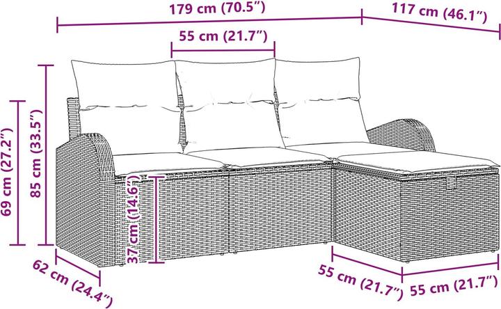 Produktbild vidaXL Outdoor-Sofa