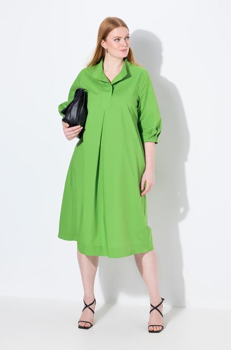 Actual product image Ulla Popken Paper Touch 3/4 Sleeve Collared Dress (60)