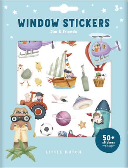 Little Dutch Jim and Friends window stickers
