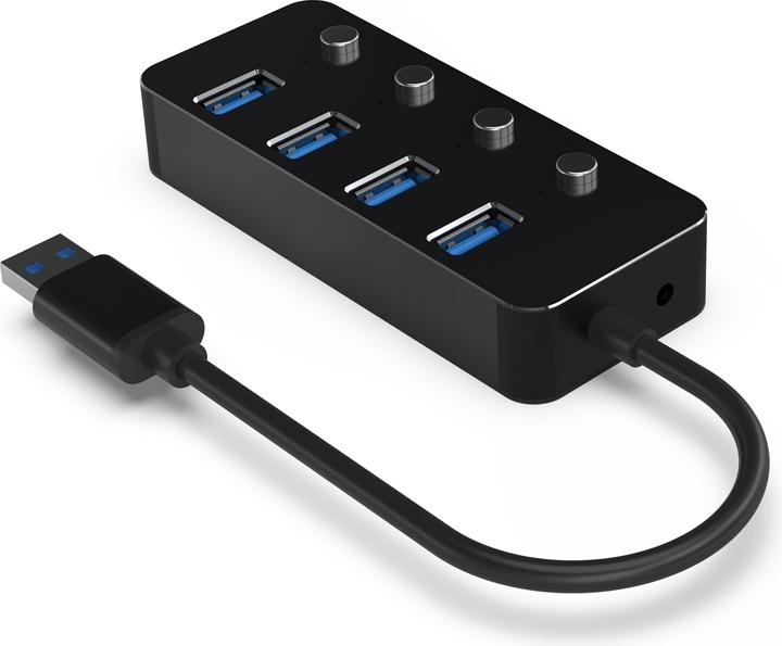 Produktbild Gembird USB 3.1 Gen 1 4-Port Hub mit Schaltern schwarz (USB-C, 4 Ports)
