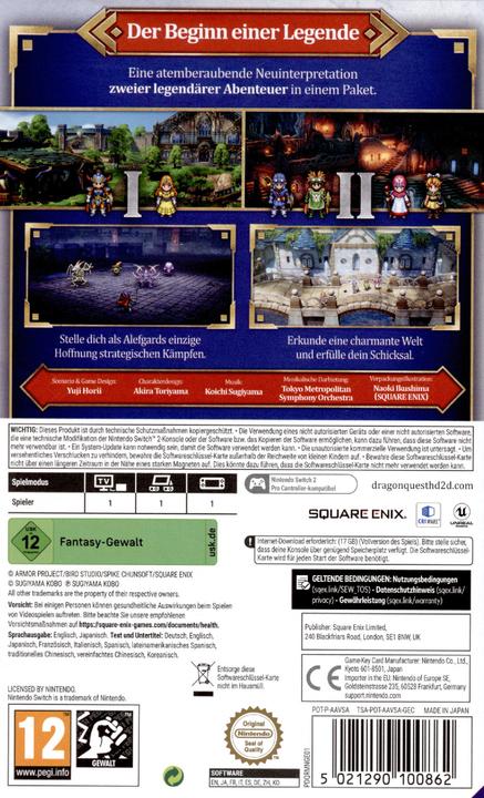 Immagine prodotto Square Enix Dragon Quest I + II HD - 2D Remake (Switch 2, DE, FR, IT)