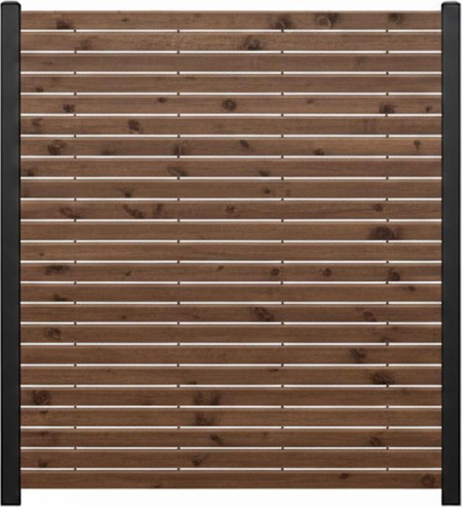 Endorphin -Rhombuszaun Kiefer braun 4 Element 180x180cm 5 anthrazit Pfosten 7x7x235cm