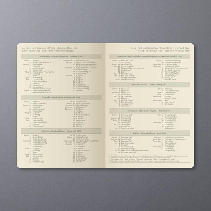 Nährwerte und Zutaten Sigel Wochenkalender 2024 C2419 black, 2S/1W, HC, A5 (A5, Harter Einband, Deutsch)