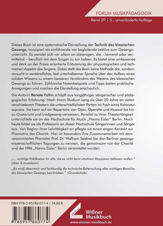 Produktbild Singen lernen? Aber logisch! (Deutsch, Renate Faltin, Wolfram Prof. Dr. Seidner, 2016)