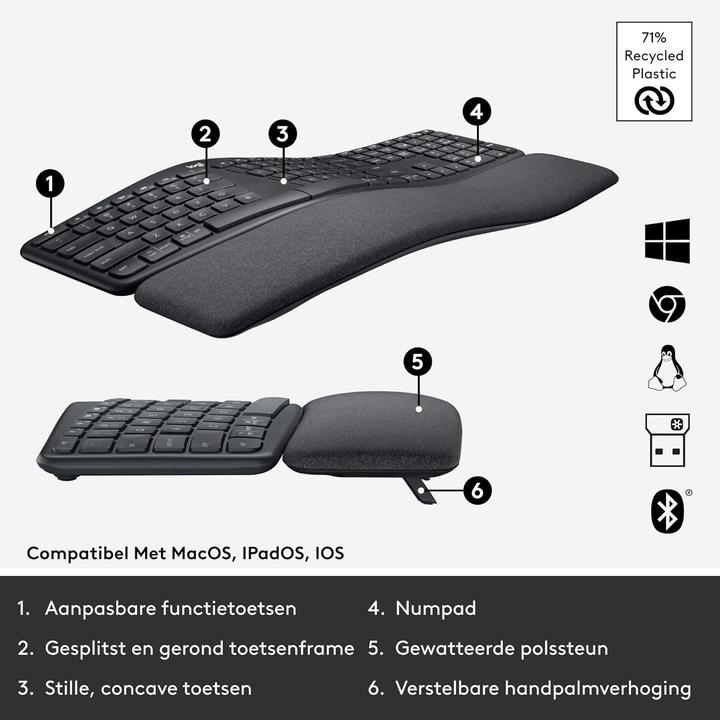 Image du produit Logitech Ergo K860 (ING. Int., Sans fil)