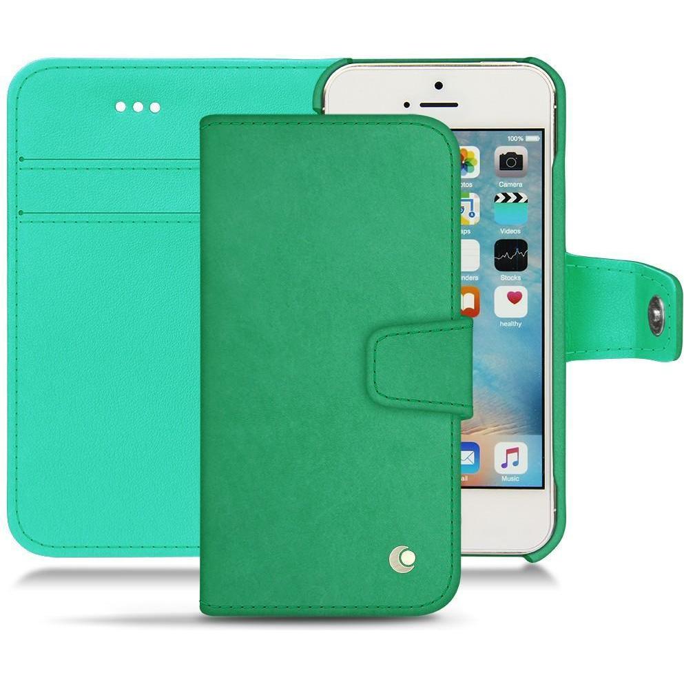 Noreve Lederschutzhülle Wallet (Apple iPhone SE), Smartphone Hülle, Grün