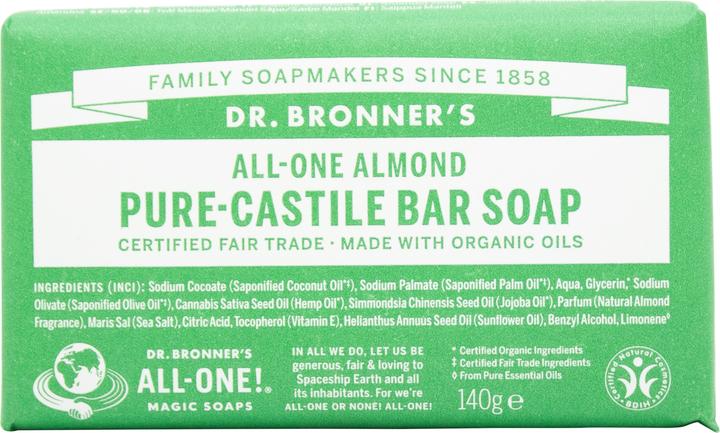 Dr. Bronner's Dr Bronner's Almond Pure Castile Bar Soap 140g (Hartseife)