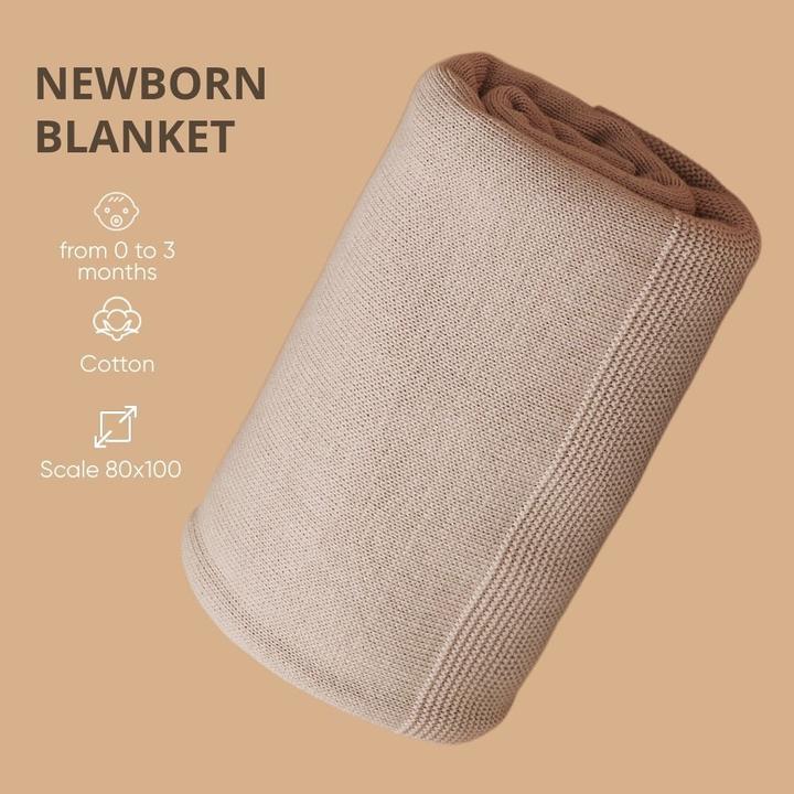 Immagine prodotto Zero.99 Gesstrickte Decke, 100 % Baumwolle (100 x 80 cm)