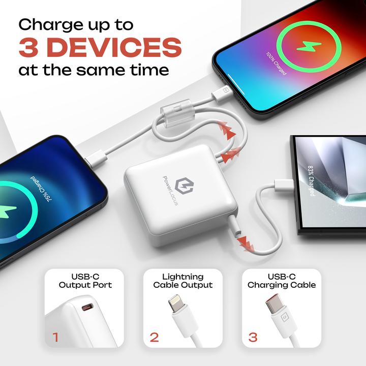 Image du produit PowerLocus PLB-X Portable Power Bank 10000mAh white (10000 mAh, 37 Wh)