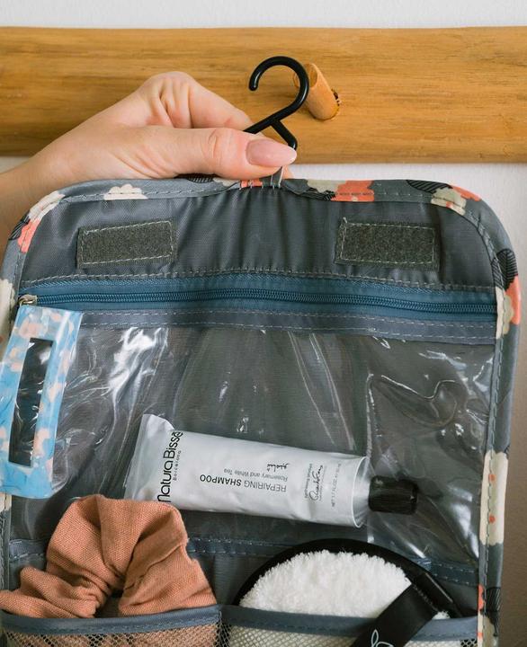 Immagine prodotto Noya Faltbare Reise Kulturtasche, Waschbeutel mit Trageschlaufe & Haken, Blumen (1 l)