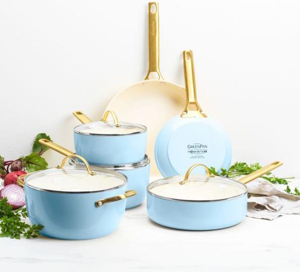 Actual product image Greenpan Padova Azzurro Chiaro (Pan set + pot set, Aluminium, Stainless steel, 28 x 36.50 cm)