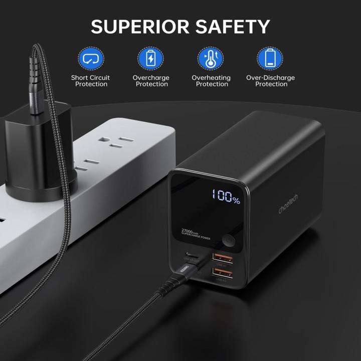 Actual product image Choetech B635BK (27000 mAh, 222.50 W, 99.90 Wh)