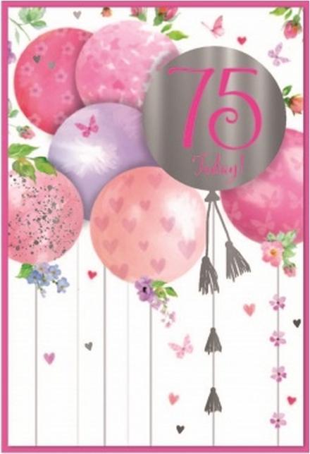 Produktbild Simon Elvin Ballons Geburtstagskarte 75. 6erPack Karton (6 Stk.)