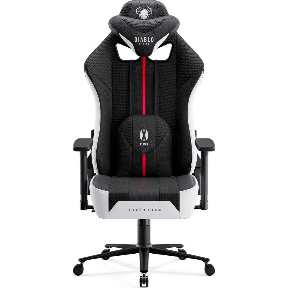 Diablo Fotel Sedie X-PLAYER 2.0 King Size Czarno-biały, Sedia gaming, Nero, Bianco