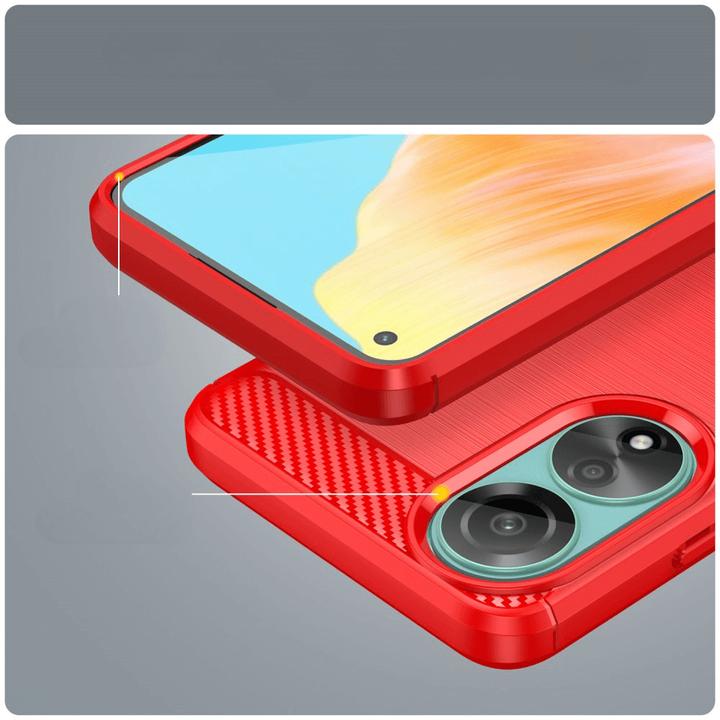 Image du produit Cover-Discount OPPO A78 4G - Housse métal look carbone rouge (Oppo A78)