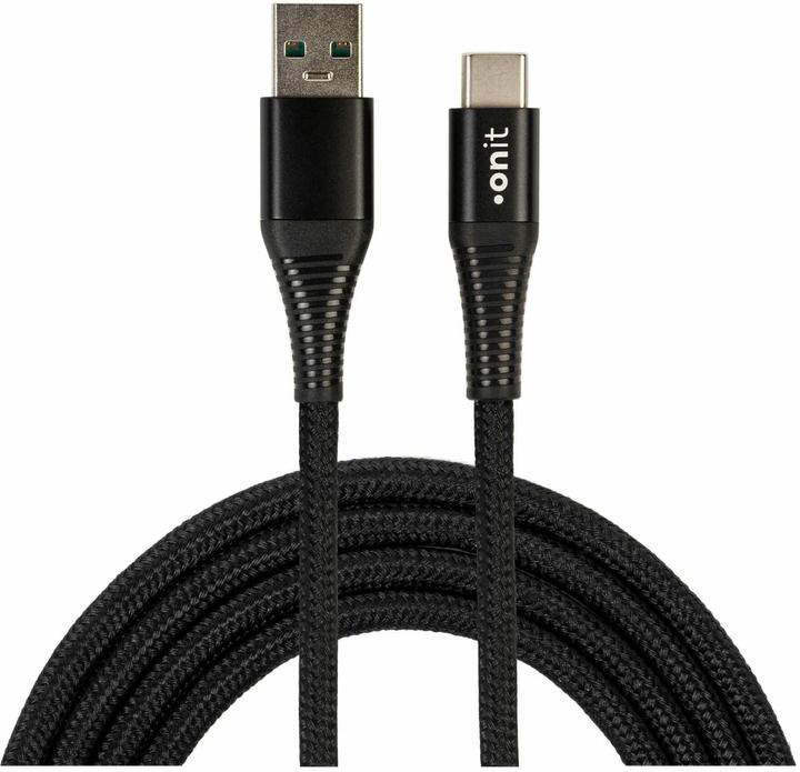 Produktbild Onit USB 2.0-Kabel USB A - USB C 1 m, Schwarz (1 m, USB 2.0, 66 W)