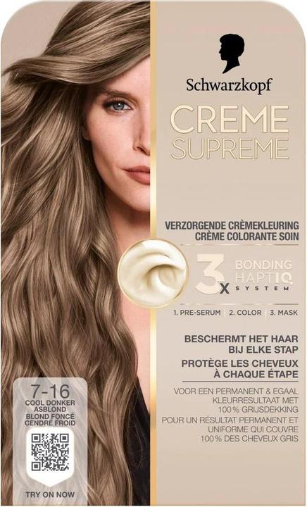 Image du produit Schwarzkopf Creme Supreme 716 Hair Color (Blond cendré foncé froid)