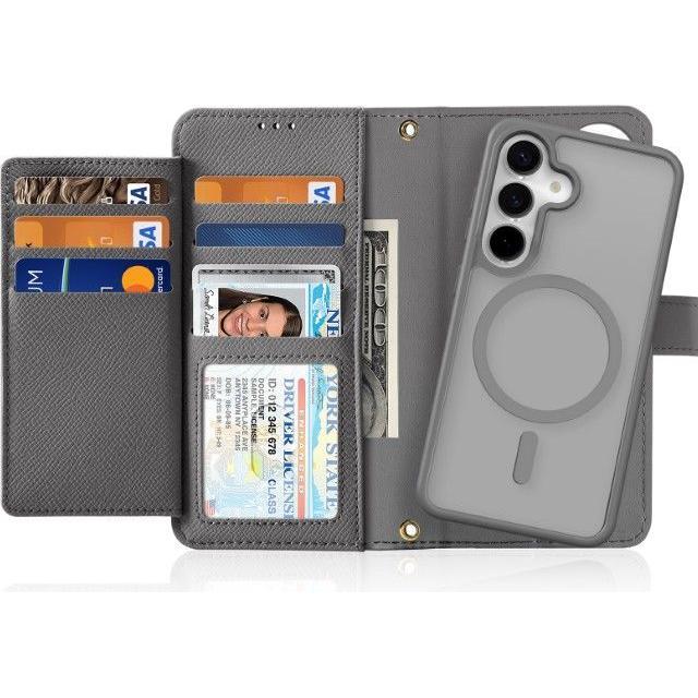 Thumbnail - Dux Ducis Lawa Series MagSafe Kunstleder Bookcover Hülle (Samsung Galaxy S25+), Smartphone Hülle, Grau