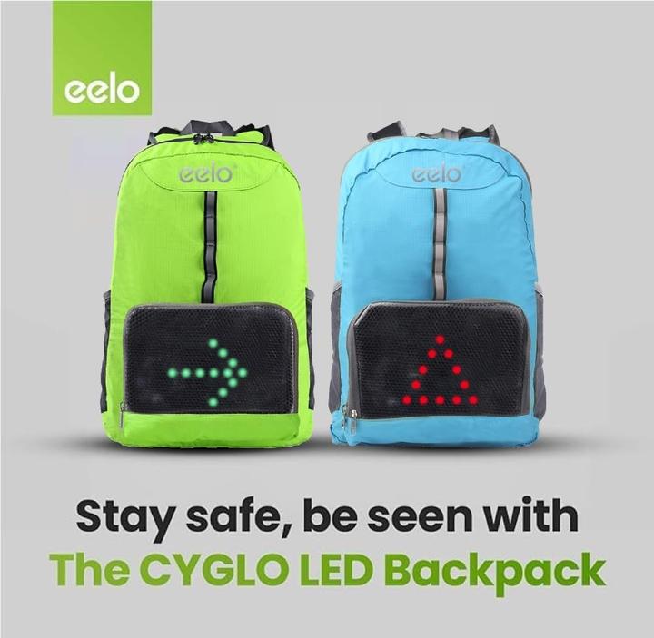 Actual product image Eelo Cyglo Blue LED Signal Backpack
