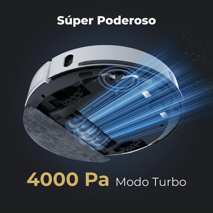 Produktbild Aeno White, Laser Robot Vacuum cleaner with 5200mAh battery,300ml dustbin, 300ml water tank. Self Empty S (Saugwischroboter)