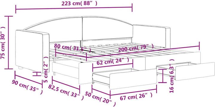 Produktbild vidaXL ausziehbares Tagesbett
