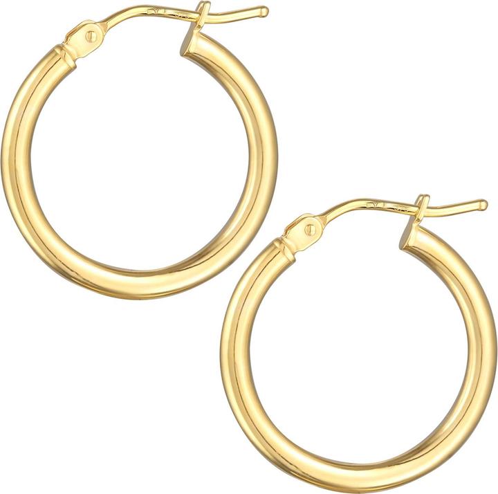 Immagine prodotto Elli PREMIUM orecchini a cerchio Basic 15mm 375 oro giallo (Oro giallo 375)