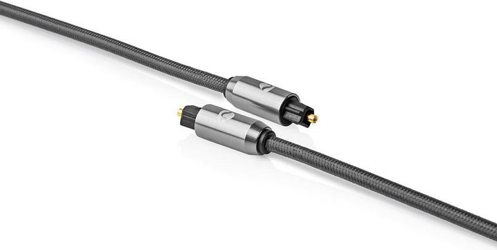 Produktbild Nedis Optisches Audiokabel | Toslink Stecker | Toslink Stecker | 2.00 m | rund | Baumwolle | Gun Met (2 m, TOSLINK)