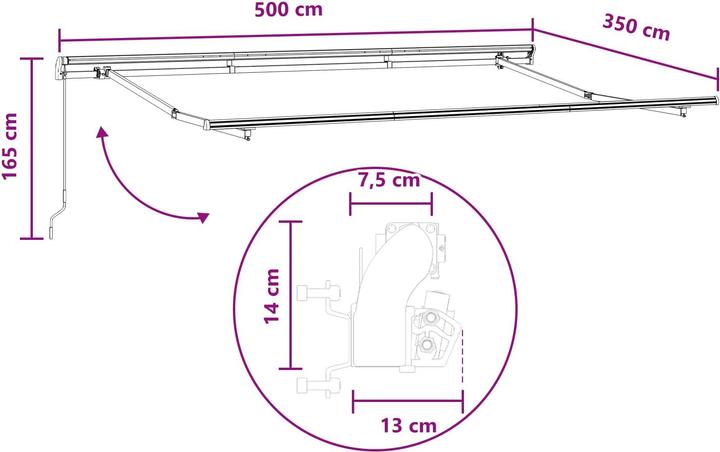 Produktbild vidaXL Einziehbare Markise (3.50 m)