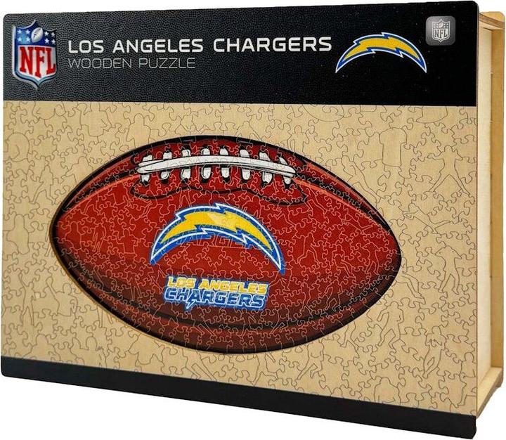 Actual product image Iconic NFL - Los Angeles Chargers– Football with Logo - Wooden Puzzle Size M (270 pieces) (270 pieces)