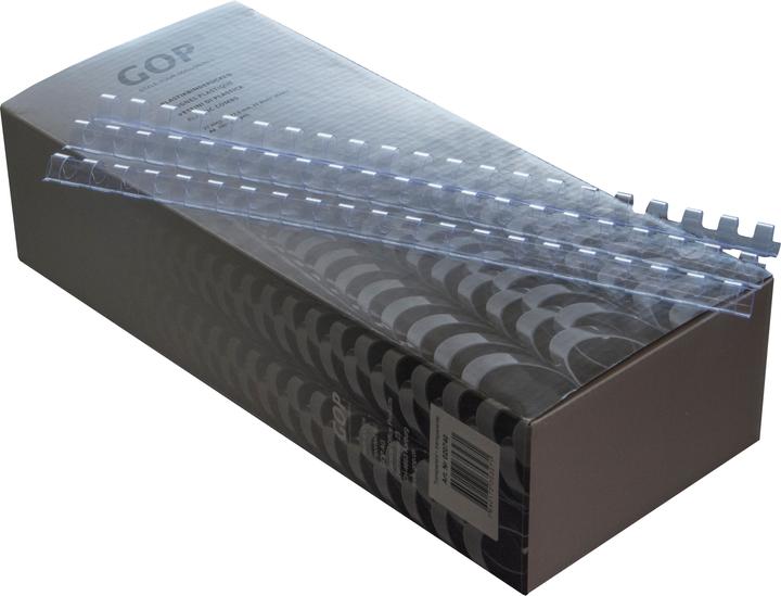 GOP Dos de reliure en plastique 020740 12mm, transparent 100 pièces