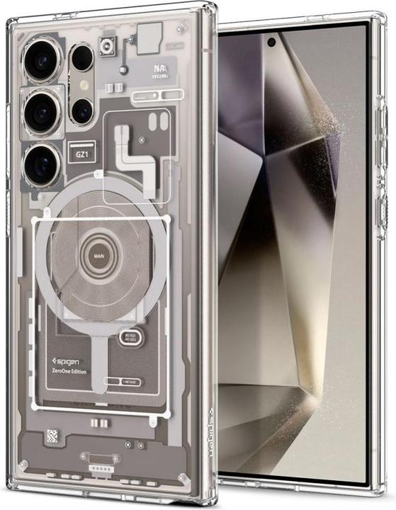 Actual product image Spigen Ultra Hybrid Metal Ring Zero One (MagFit) Galaxy S24 Ultra Case, Natural Titanium (Samsung Galaxy S24 Ultra)