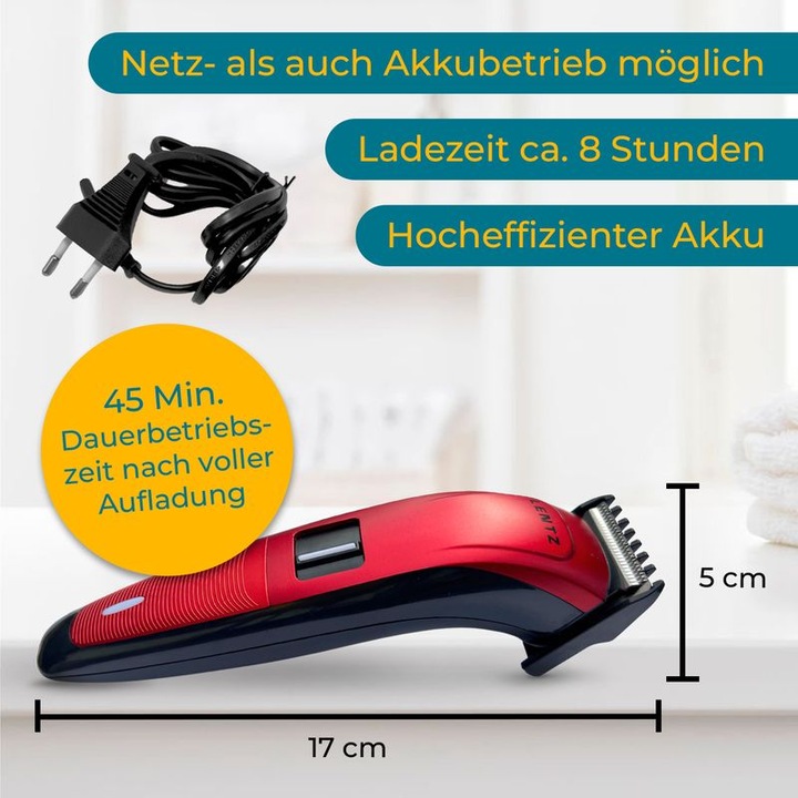 Produktbild Lentz Trimmer Kabelloser Rasierer Bartschneider Akku Haarschneider Set