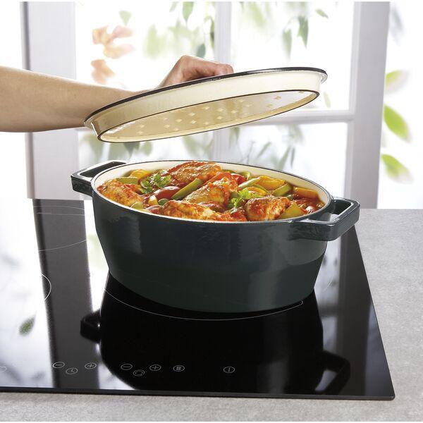 Produktbild Pyrex Slow Cook Bratentopf oval, mit Deckel, Länge: 330 mm, grau (Bräter + Schmortopf, Gusseisen)