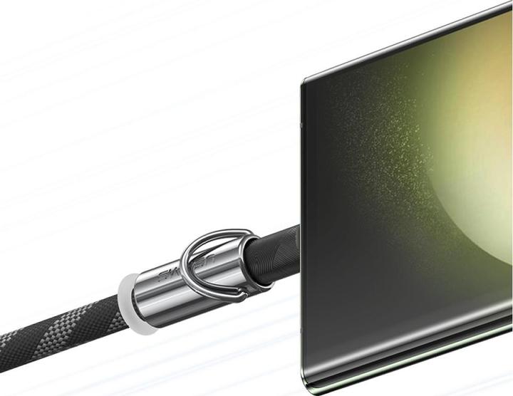Produktbild Usams Smycz do telefonu z kablem do ładowania SJ745 60W USB-C do USB-C 1.2m czarny (1.20 m, USB 3.2 Gen 1, 60 W)