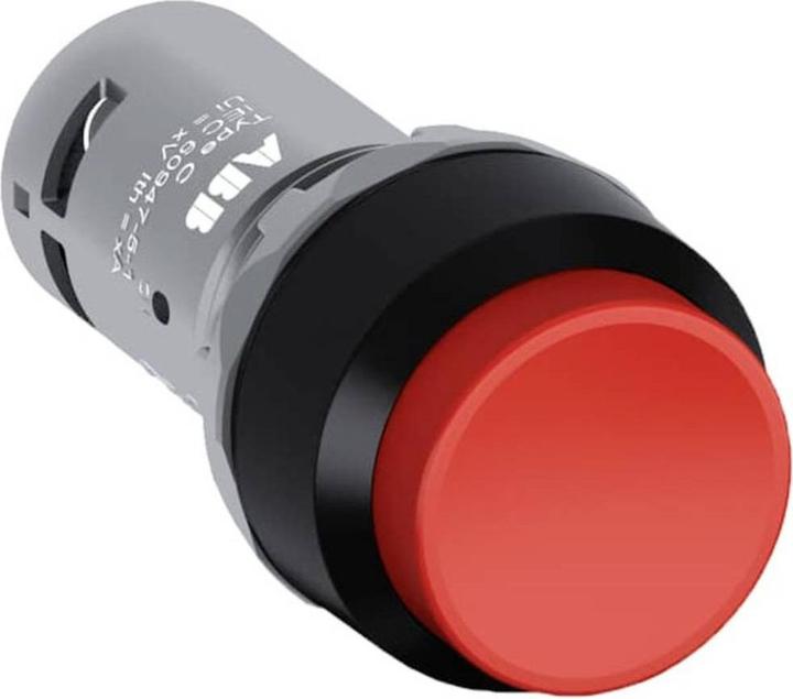Actual product image ABB Pushbutton 1 NO contact 1 NC contact red