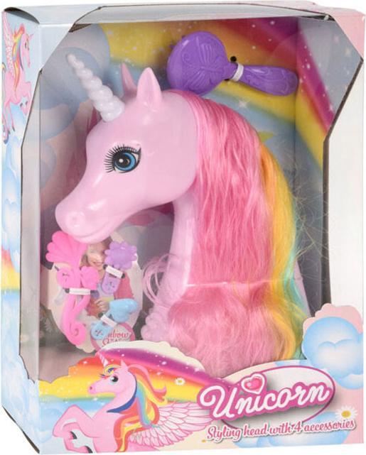 Einhorn-Haarschnittkopf mit 4 Zubehörteilen