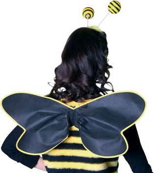 Produktbild Festartikel Müller Flotte Bienen Kostüm: Ärmelloses Kleid Mit Flügeln, Fühler (44, 45, 46)