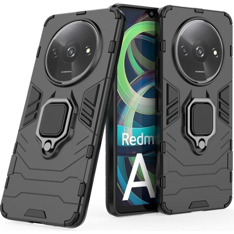 Thumbnail - Screenguard RingCase Anti-Shock Xiaomi Redmi A3 Hülle (Xiaomi Redmi A3), Smartphone Hülle, Schwarz