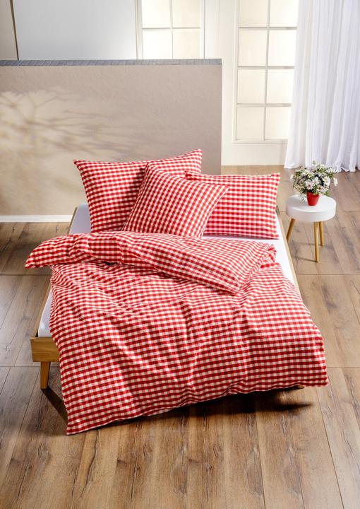 Image du produit Night Fashion Carreau rouge/blanc (Taie d'oreiller, 65 x 100 cm)