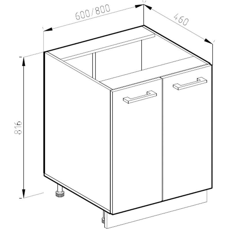 Thumbnail - Vicco, Regal, Küchenunterschrank R-Line (60 x 60 x 82 cm)