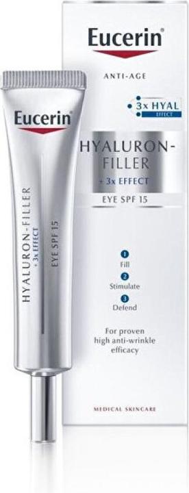 Eucerin Anti-Aging-Augencreme SPF 15 HYALURON-FILLER 3x EFFECT 15 ml (Augenpflege Crème, 15 ml)