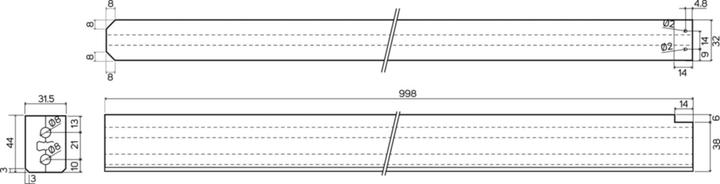 Actual product image FritsJurgens Hexagon Guide Duroplast, 1000mm
