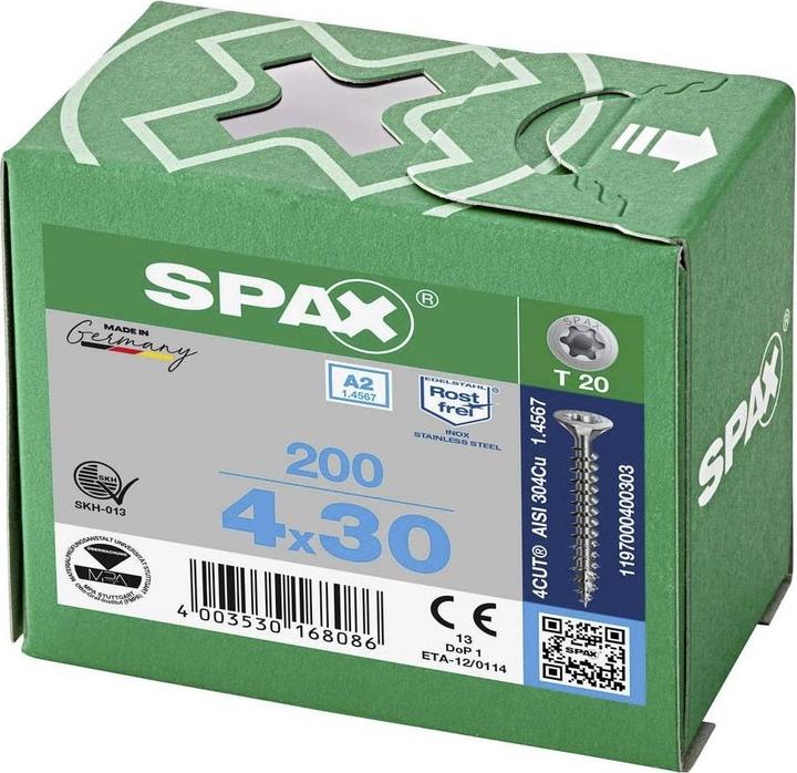 Actual product image Spax A2 Countersunk Multi-Head T-Star Plus T20 Fully Threaded (200 Screws per piece)