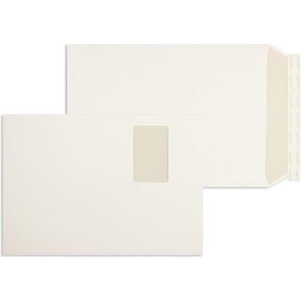 Blanke, Versandtasche + Luftpolstertasche, Versandtaschen C4 120g/qm haftklebend Fenster VE=250 Stück blanc (250 x)