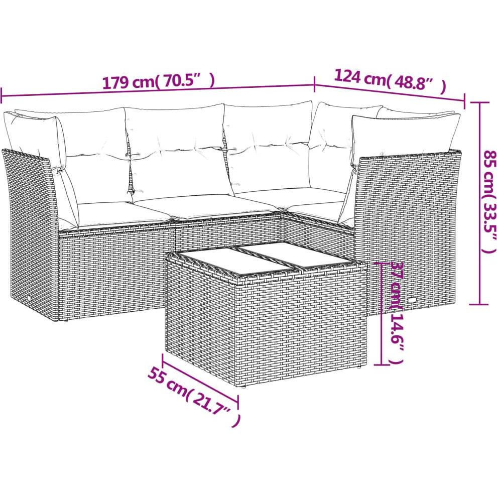 Thumbnail - VidaXL, Gartenlounge, 10-tlg. Garten-Lounge-Set mit Kissen