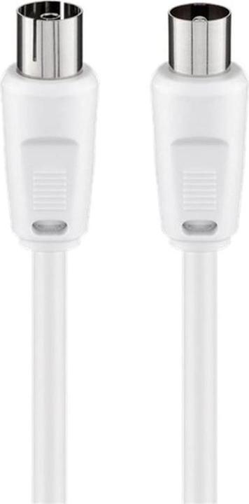 Immagine prodotto Goobay Cavo di collegamento dell'antenna, 100% schermato, bianco, 1,5 m (Cavi antenna)